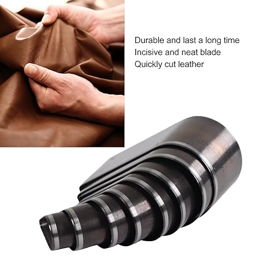 Miniatura 4 de Troqueles de corte de cuero, 8 piezas de acero de aleación de lágrima de un agujero, herramienta de perforación con caja de almacenamiento para