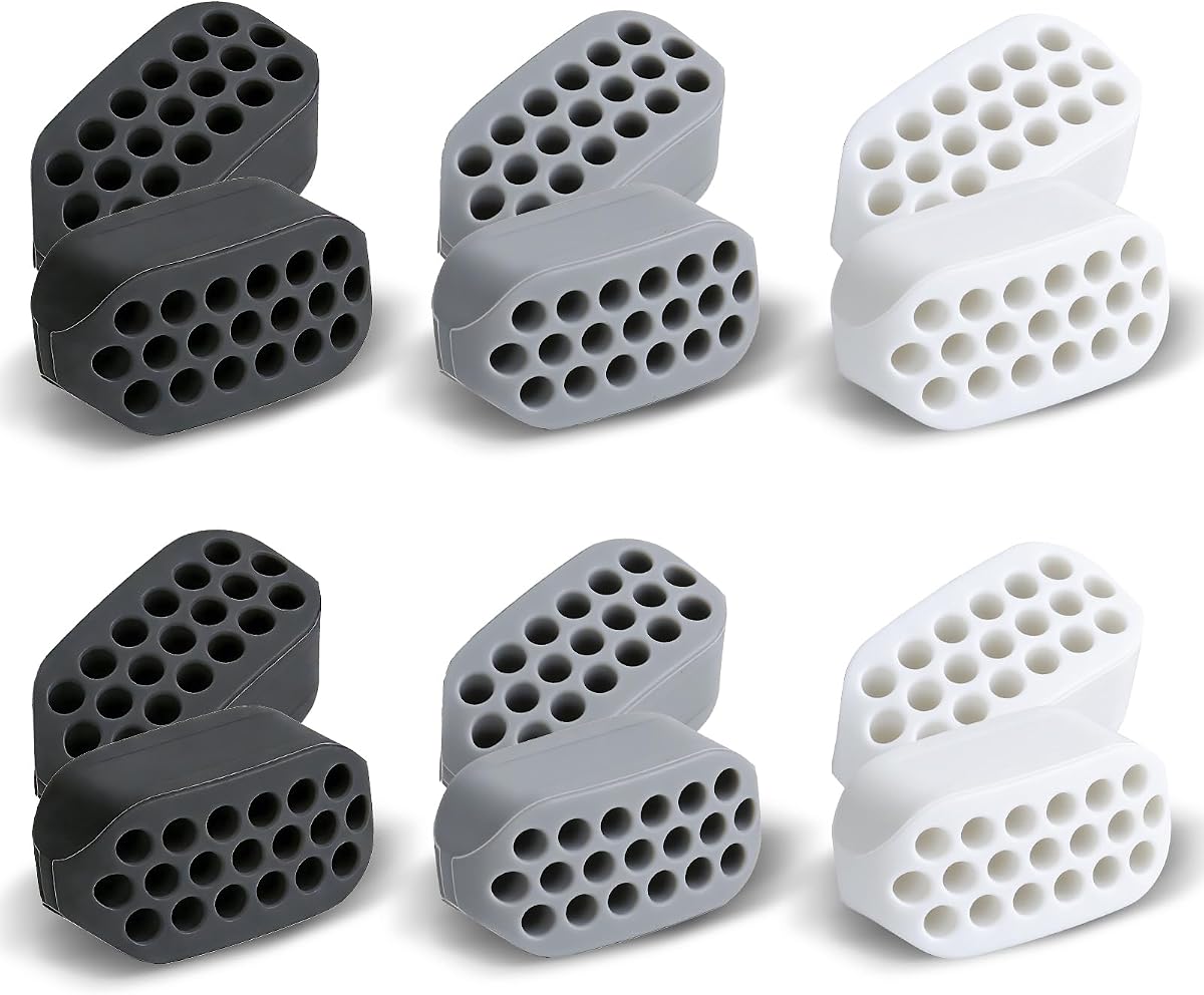 TEAWOO Ejercitador de mandíbula de 12 piezas para hombres y mujeres, 3 niveles de resistencia | Entrenador de mandíbula de silicona sin BPA, ayuda a definir la línea de la mandíbula y tonificar los contornos faciales, tóner de mandíbula para principiantes