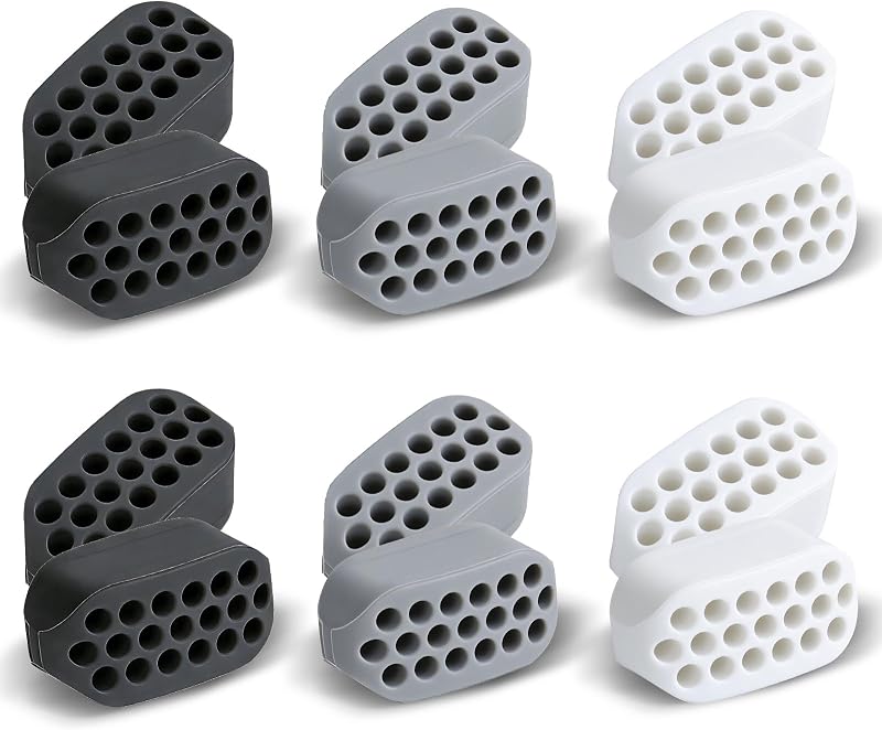 TEAWOO Ejercitador de mandíbula de 12 piezas para hombres y mujeres, 3 niveles de resistencia | Entrenador de mandíbula de silicona sin BPA, ayuda a definir la línea de la mandíbula y tonificar los contornos faciales, tóner de mandíbula para principiantes