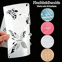 Vista 3 de 6 plantillas para pintar sobre madera, plantilla reutilizable para pintar con flores, abeja, mariposa, plantilla para dibujar manualidades