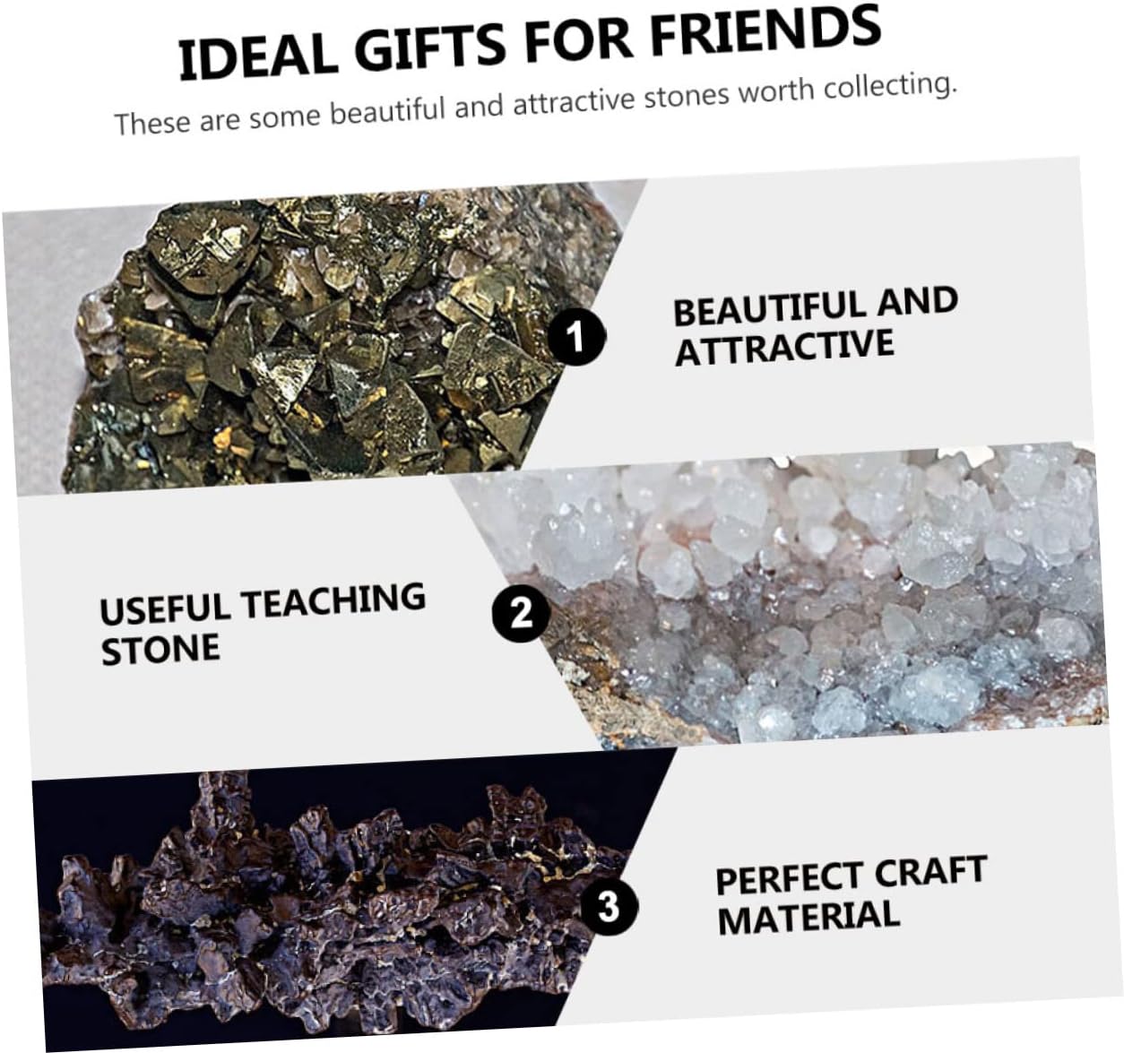 SAFIGLE 20pcs Minerals Crystals Natural Ore Stones Sample Box Rocks and Crystals