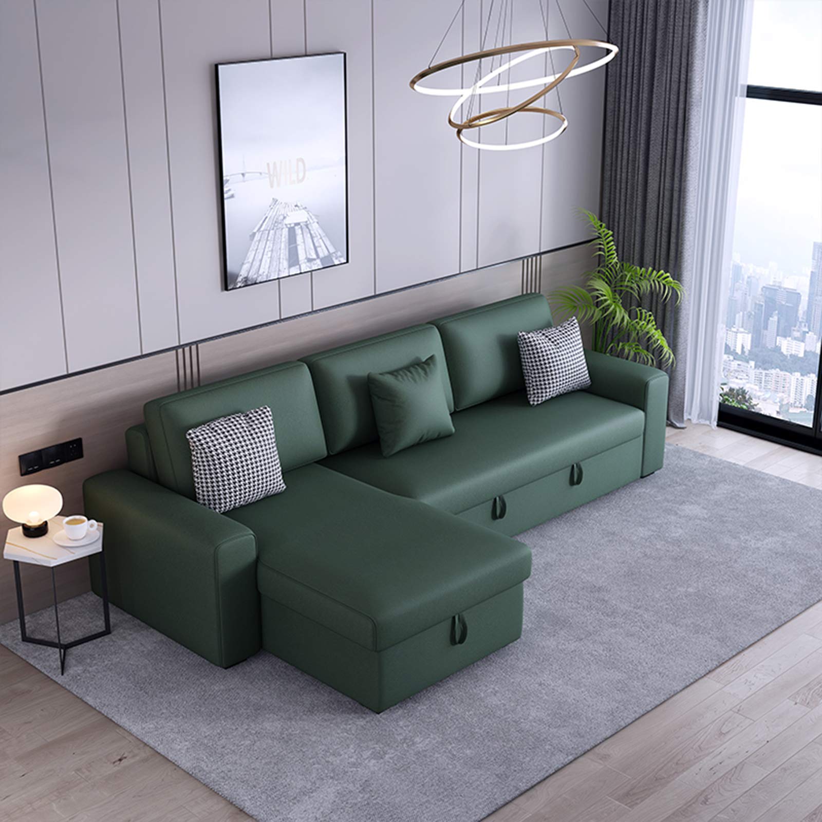 Buy Modern 3 Seater Sofa Bed,Fabric Corner Sofa L Shaped Sofa Couch