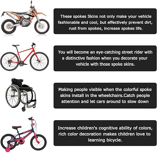 Miniatura 32 de PSLER 72 fundas de radios para decoración de tuberías para motocicleta, motocross, pit Dirt Bike Azul cielo