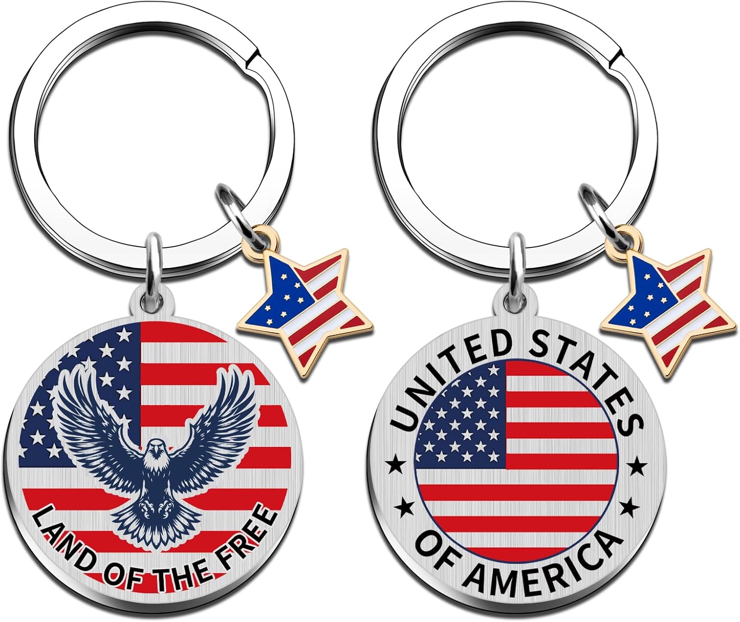 American Flag Keychain Patriotic Gift For Men Usa Accessories Souvenirs From Usa Citizenship Gifts American Gift For Foreigners American Eagle Gifts For Men Eagle Keyring For Men