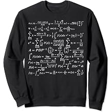 Noether Sym Unisex-Adults Math Equations & Formulas Sweatshirt - Black, Medium 6, Classic Fit, Long Sleeve, Crew Neck