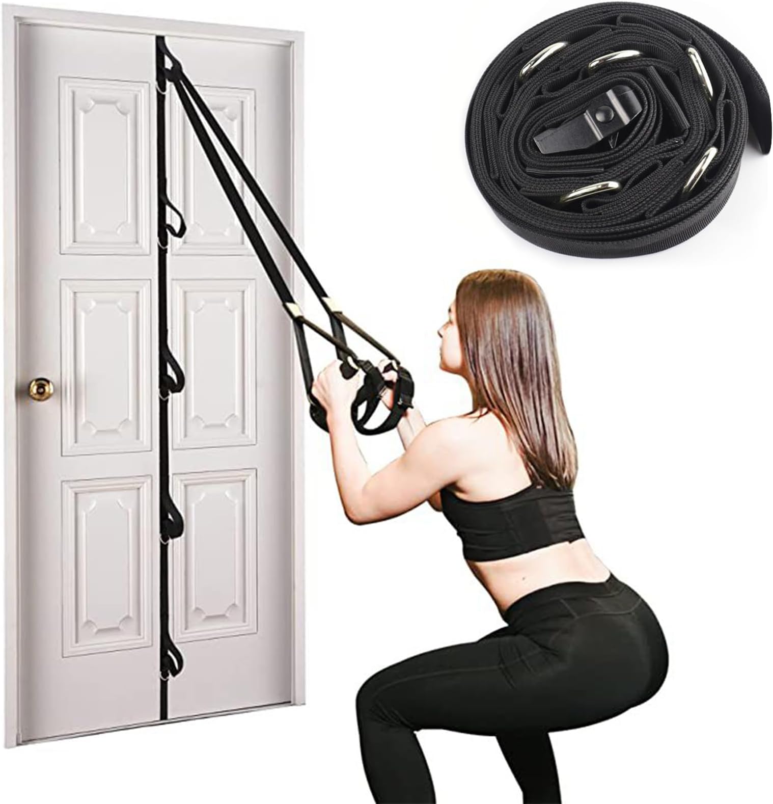 WisfunllyDoor Anchor Strap for Resistance Bands Exercises, Multi Point Anchor Gym Attachment, Door Resistance Bands Workout Equipment for Stretch Strength Training Home Fitness Workouts