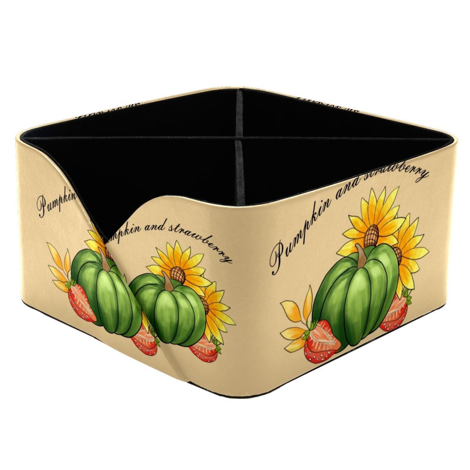 Organiseur de bureau citrouille fraise boîte rangement rectangulaire pour enfants et femmes