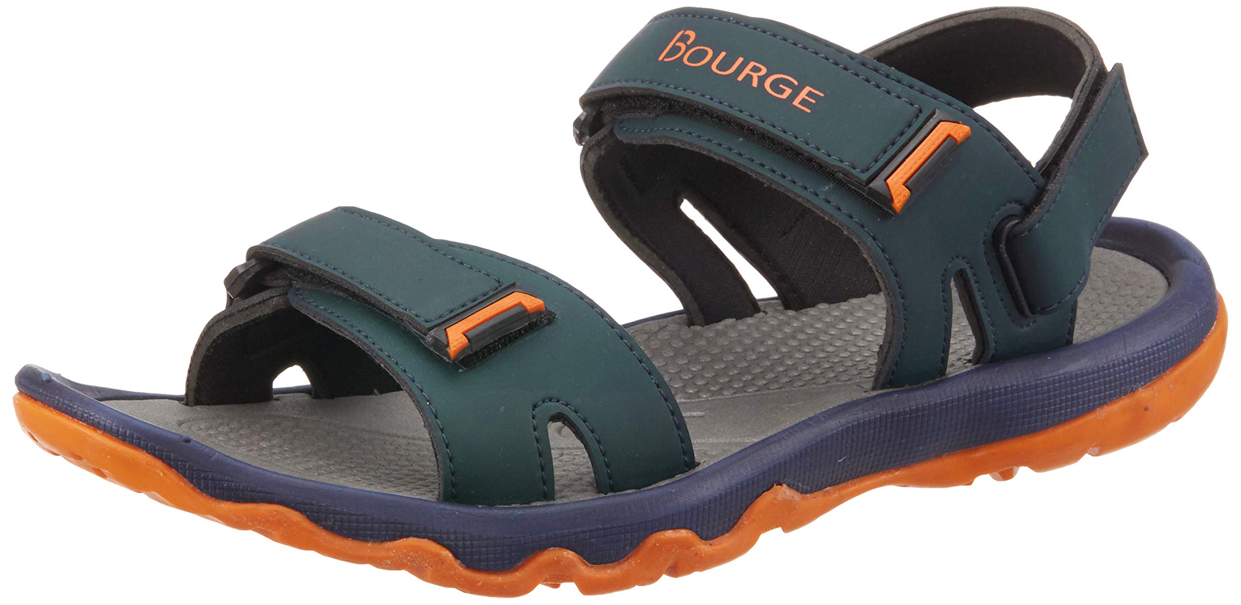 BourgeMen's Grada-7 Navy and Orange Floaters
