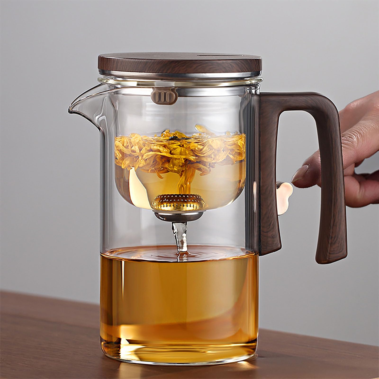 Enchanti Tea Pot, Witchcraft TeaPot, Magic Teapot with Infuser, Enchanted Glass Teapot with Strainer, Press Control Magic Tea Pot, Enchantipot Magic Tea Pot (520ml)