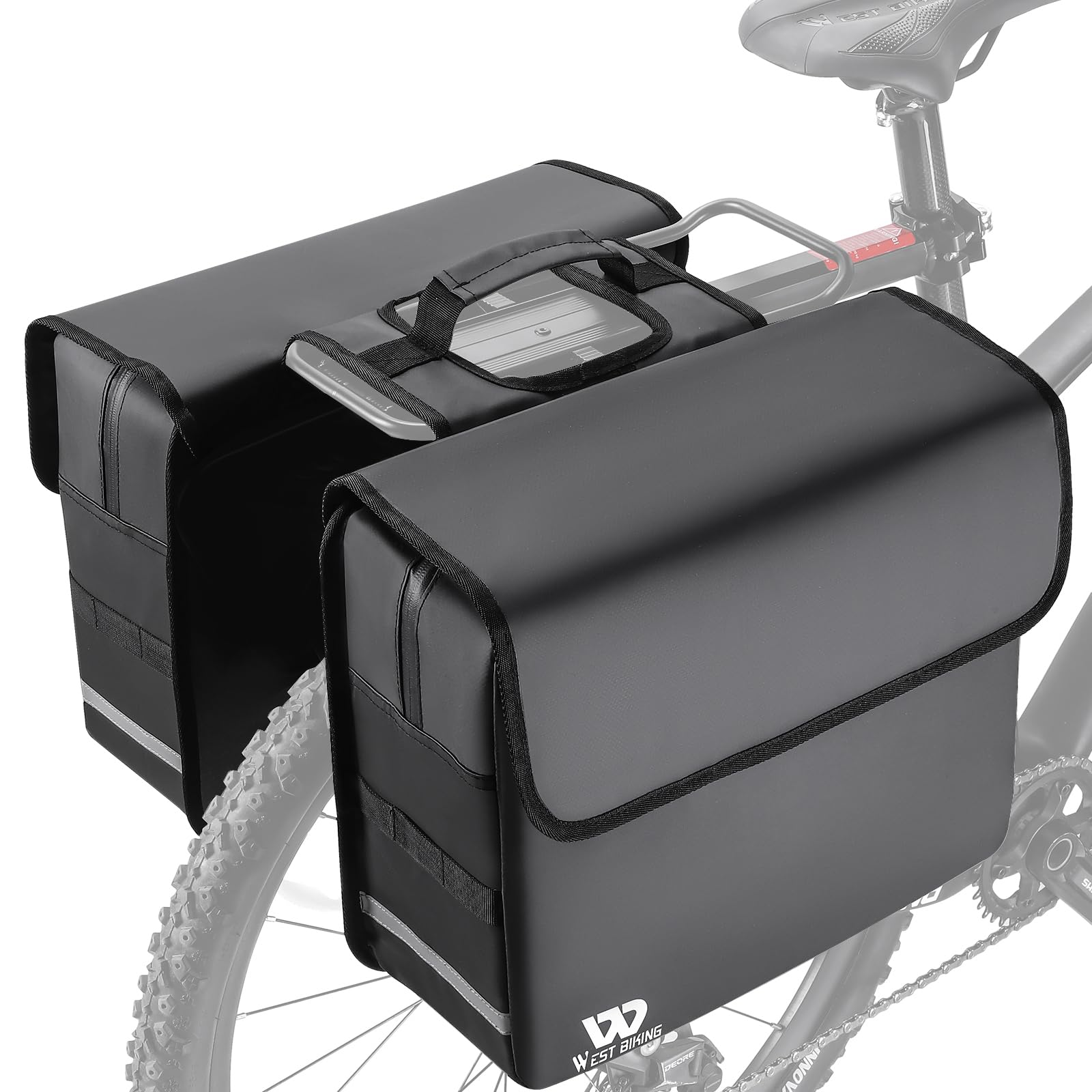 Sacoche de vélo pour porte-bagages, 36 l, étanche, double sacoche