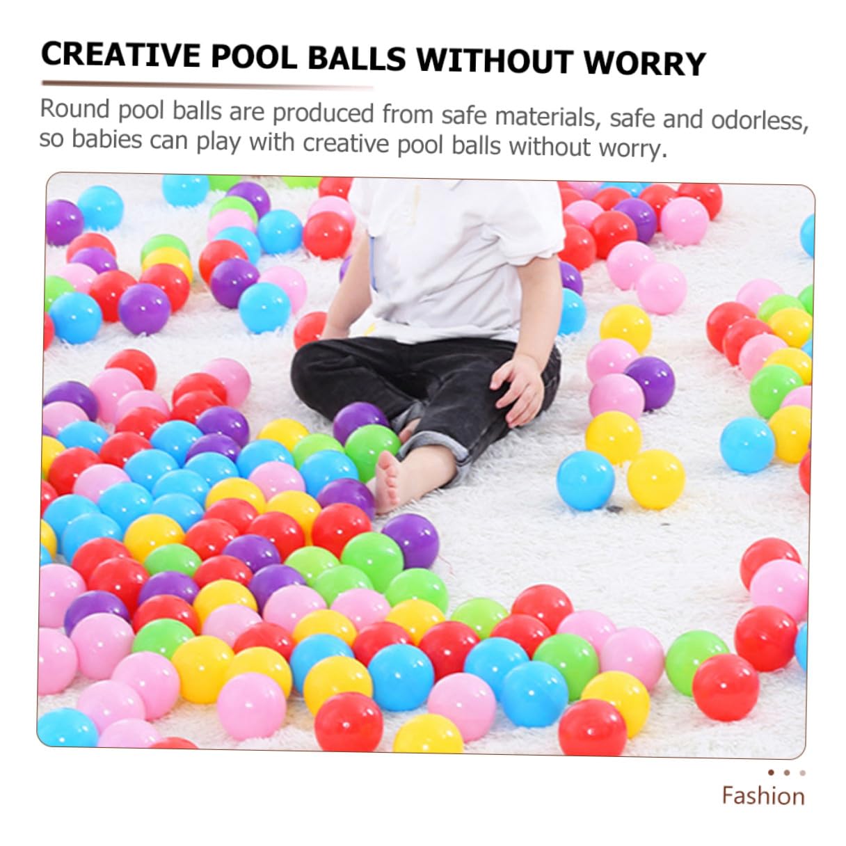 Palline per Piscina 100 Pezzi in Plastica, Rotonde per Bambini | Leggere, per Feste e Nuoto, Sviluppo Coordinazione Mano-occhio, Presa Agevolata Stile Casuale