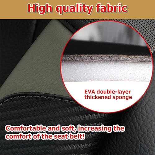 Miniatura 4 de AUCELI 2 fundas para cinturón de seguridad de automóvil, fundas de correa de hombro para cinturón de seguridad de fibra de carbono, almohadilla de