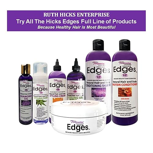 Miniatura 7 de Hicks edges Gel natural para peinar el cabello y el cuero cabelludo con aloe - 16 onzas