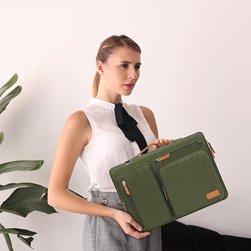 Vista 55 de MOSISO - Bolso de hombro protector 360 para laptop, bolsa para computadora de 15-15.6 pulgadas, bolsa tipo mensajero con apertura lateral, 4 Azul