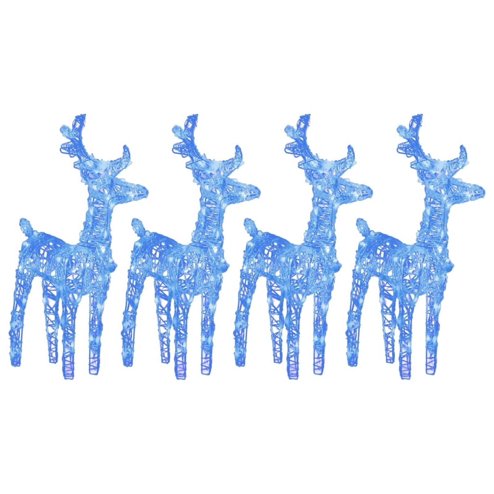 Gecheer LED-Rentiere 4 STK. Blau 160 LEDs Acryl, Weihnachtsdekoration für Weihnachtsmarkt Festliche Eventdekoration Garten Rasen Terrasse Vorgarten Fassade3154258