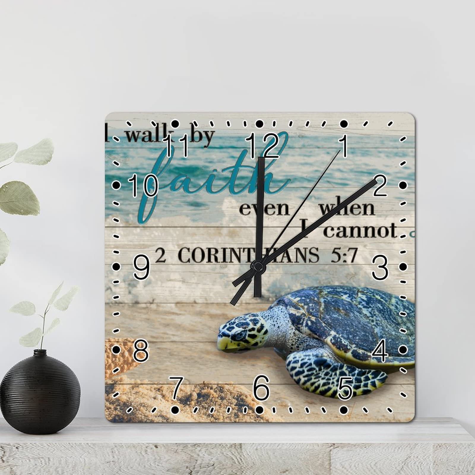 Horloge murale tortue de mer 30cm pour habiller un mur vide avec un style plage rétro