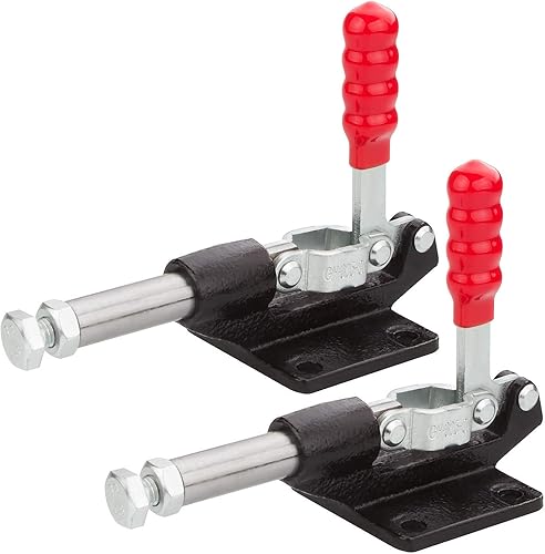 Paquete de 2 abrazaderas de palanca de 1.260 in, A+seleccionadas 500 libras de capacidad de retención de émbolo de empuje, liberación rápida de