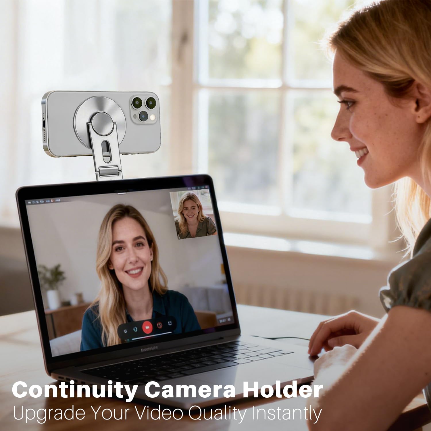 Supporto magnetico per laptop e monitor, supporto laterale nascosto pieghevole, continuità regolabile a 360°, supporto per fotocamera MagSafe iPhone 12-17 Air Pro Max, adatto per Tesla Model