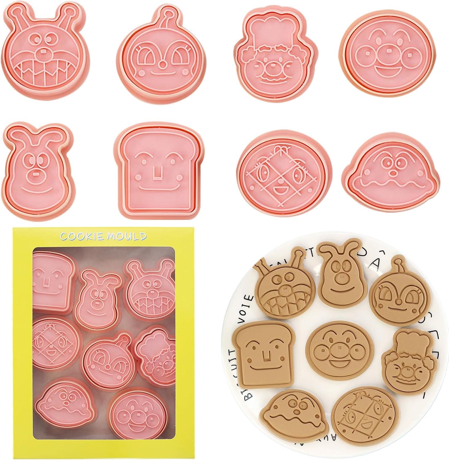 For 10個セットお菓子作り キッチングッズ お弁当グッズ チョコレート型 製 菓道具 製菓グッズ クッキー型 (アンパンマン クッキー型10個)