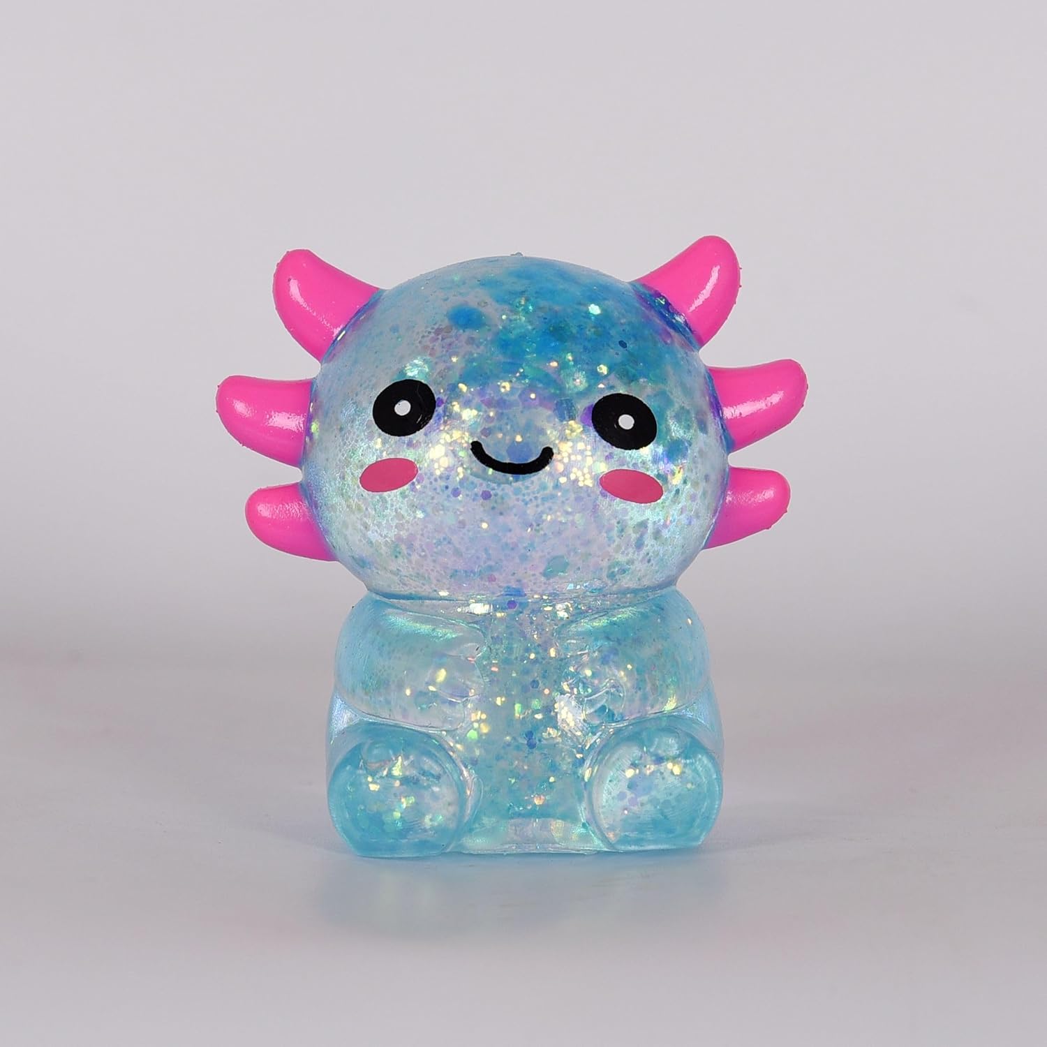 Sitting Axolotl Squishy Toy, Blue Soft Gel Stress Relief Fidget Toys for Kids Boys Girls Age 3+, Sensory Anxiety Relief Squeeze Toys, Not Easy to Fall Off, 7*6*4.5cm 1Pcs