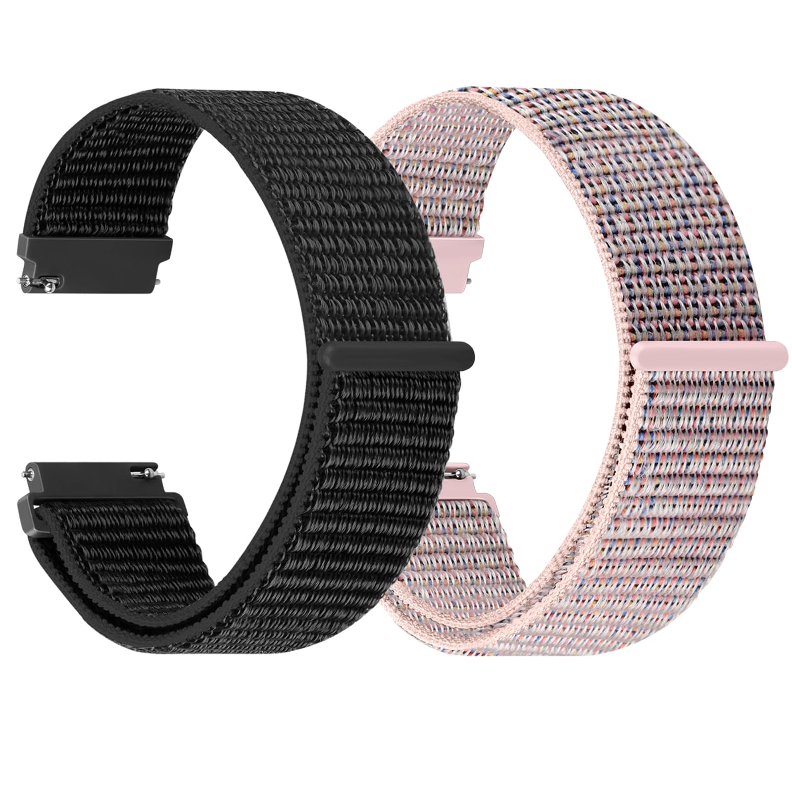 TumCez 18mm 19mm 20mm 22mm Cinturino per Uomo Donna,Regolabile Sgancio Rapido Cinturini Orologio in Nylon per Samsung/Garmin/Fossil/Amazfit/Huawei Orologio