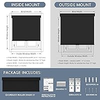 Vista 5 de AOSKY Persianas enrollables opacas sin cordones para ventanas, persianas de parada libre con cenefa, tela aislante térmica, protección UV, persianas