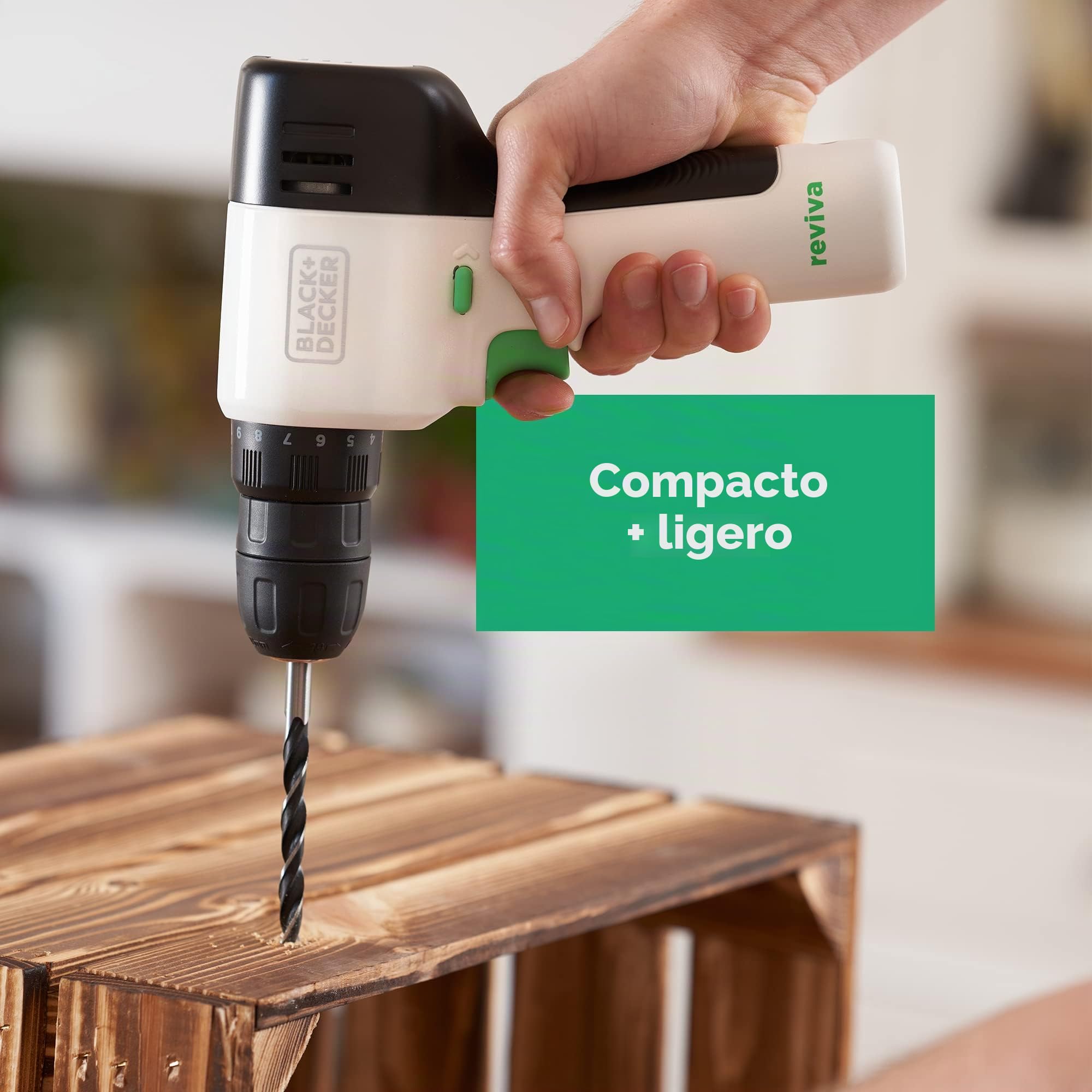 BLACK+DECKER REVIVA REVDD12A80-QW - Taladro atornillador 12V, Velocidad variable, 80 accesorios