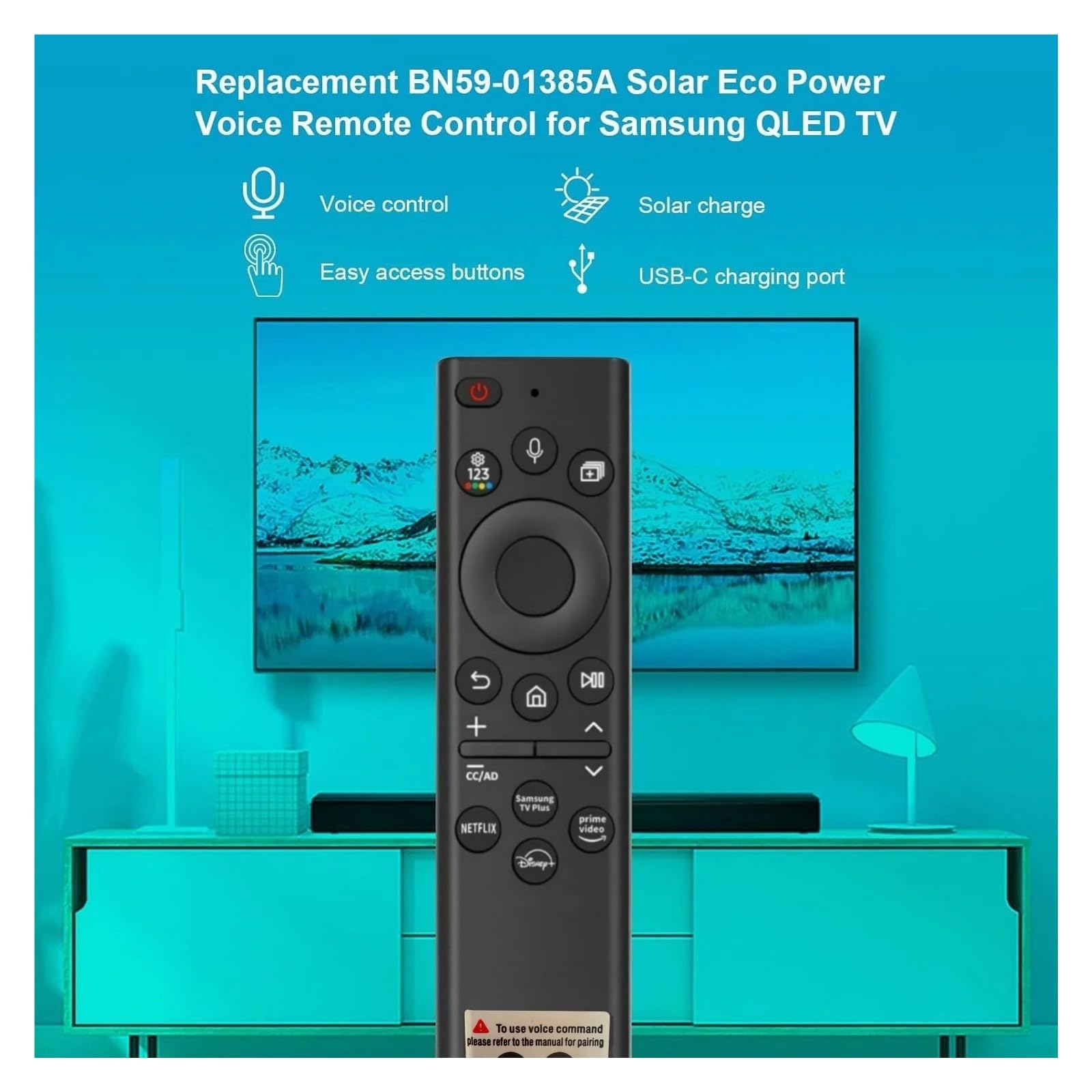 1 pièces de Remplacement à Distance vocale BN59-01385A de Charge Solaire