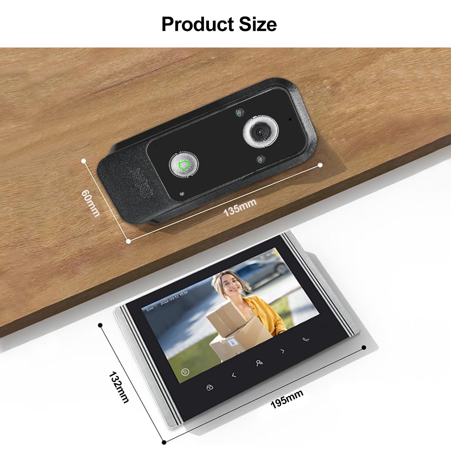 4fili 7" Sistema Videocitofonico AHD 1080P, Campanello con Cavo e 10 Suonerie,Dispositivo Esterno Impermeabile IP65 con Visione Notturna a IR, Sblocco Tramite Monitor
