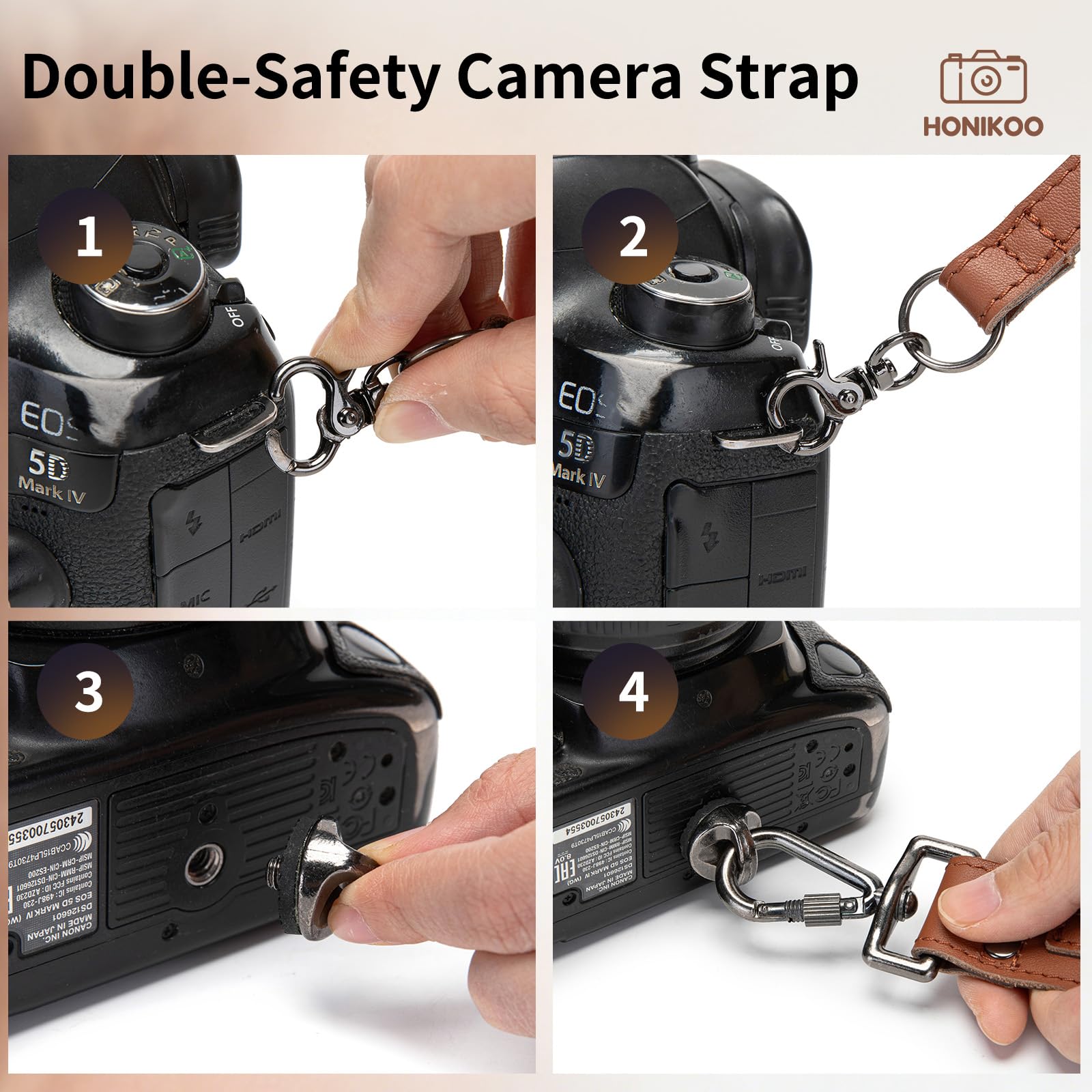 Arnés de cámara dual para 2 cámaras, correa de hombro de piel para cámara DSLR/SLR, correas para fotógrafos