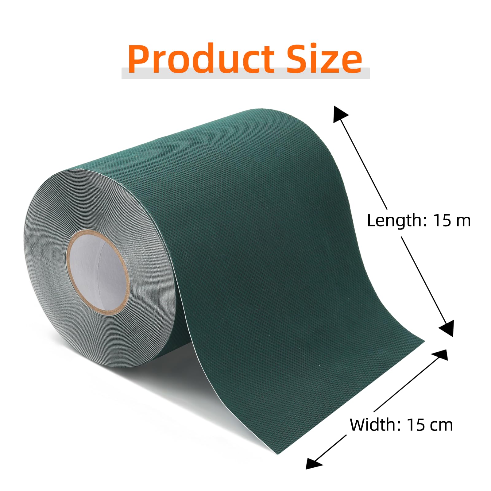 QILIMA Nastro di Giunzione per Erba Artificiale, 15CM x 15M Autoadesivo del Nastro Erboso Fissaggio del Nastro Sintetico per Cuciture per Prati per Collegare 2Pz di Moquette in Erba Finta