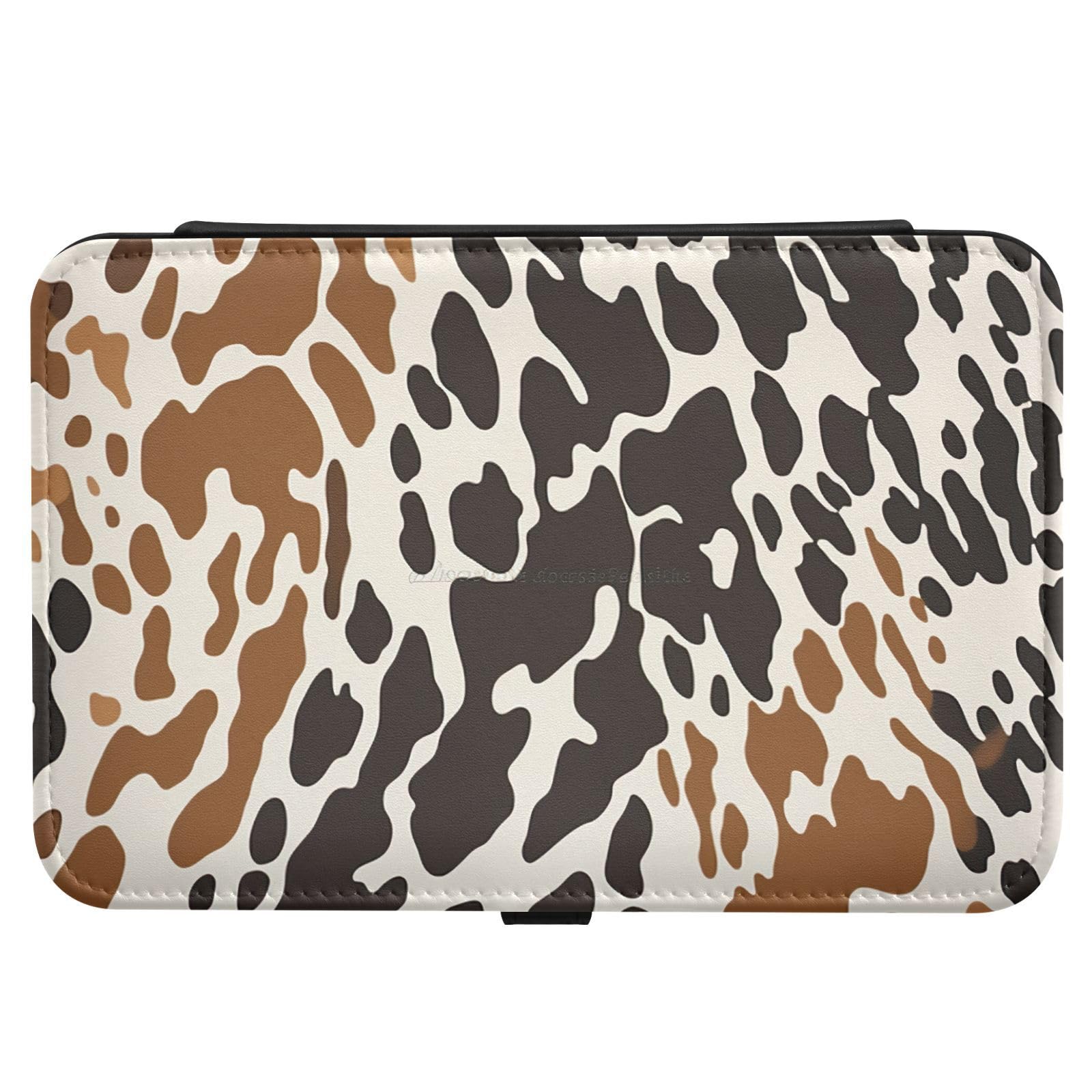 Haskirky Cow Print Jewelry Box Portable PU Leather Travel Jewelry Organize for Women Jewelry Storage Display Holder for Ring, Necklace, Earring