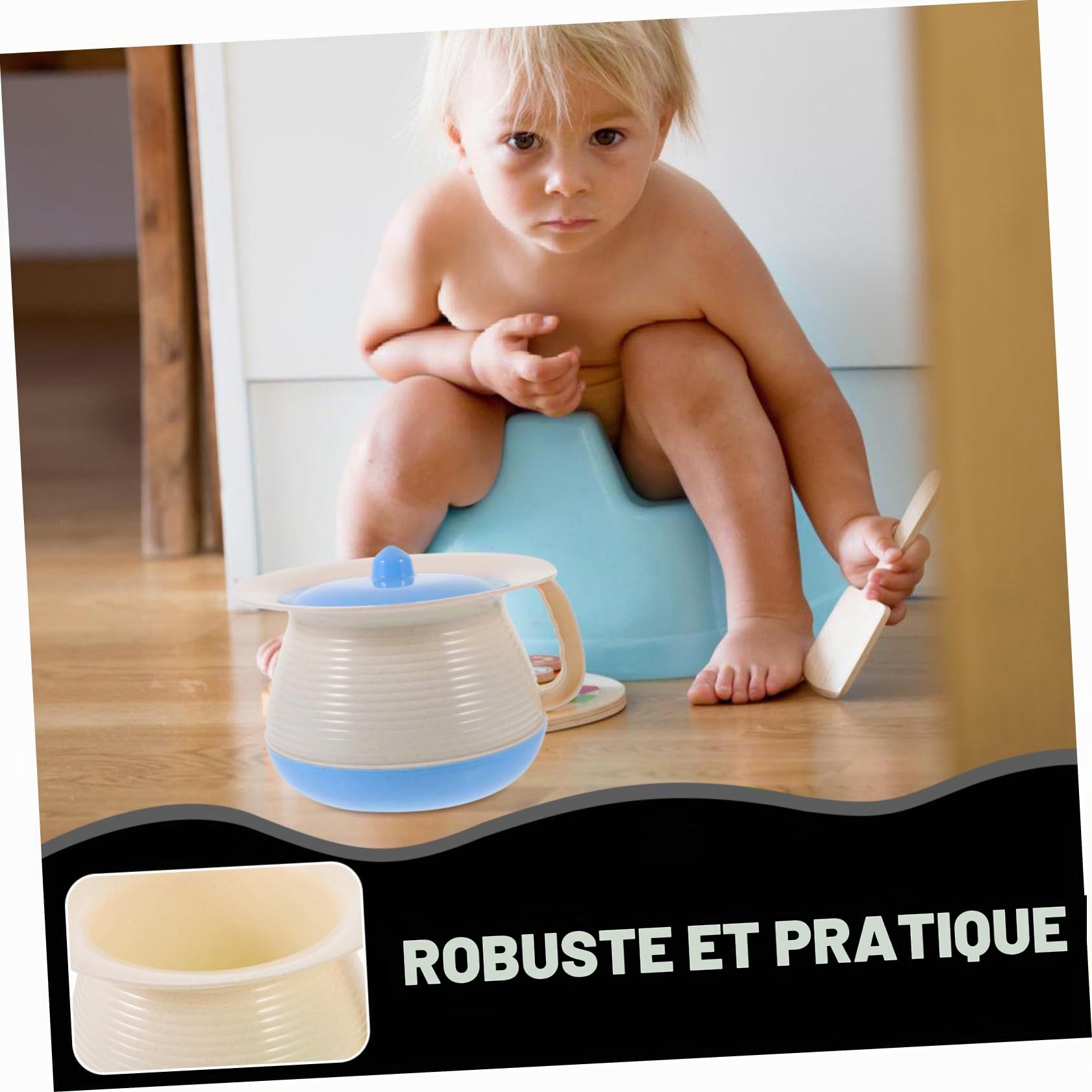 Healeved Pot de Chambre Portable Plastique avec Couvercle pour Garçon Fille et Adultes Urinoir Pratique pour Voyage et Camping Seau à Urine Unisexe Accessoire de Toilette à