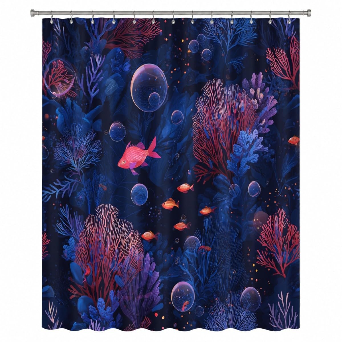 Generico Tenda Doccia 240x200 cm Blu Impermeabile per Vasca da Bagno