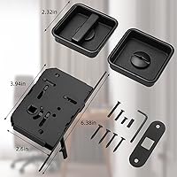 Vista 2 de Juego de herrajes para cerradura de puerta de bolsillo, manija de privacidad con tirador oculto y pestillo empotrado, apto para puertas de madera