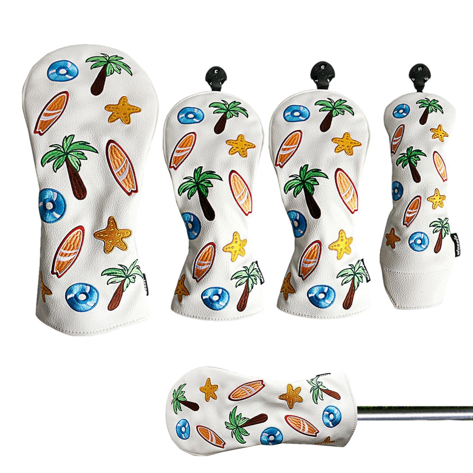 Golf Headcovers - Lightweight Golf Club Head Set 4-teilig | Golfclub Leder Headcovers Geeignet für Driver Wood, Fairway Wood und Hybrid (Ut) Abbto