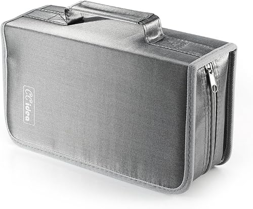 Miniatura 5 de CCidea Estuche para CD y DVD, soporte de almacenamiento para 128 fundas de DVD de capacidad, organizador de CD de plástico, cartera portátil para