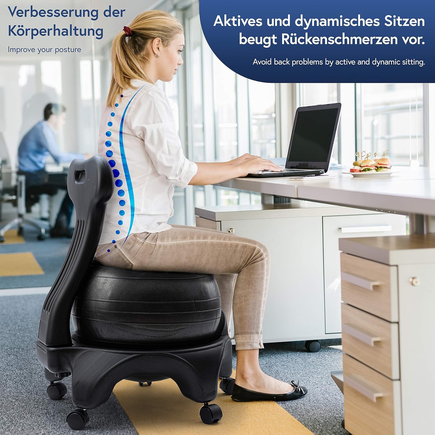 Bestmann Ball Chair I Balance Chair with Wheels