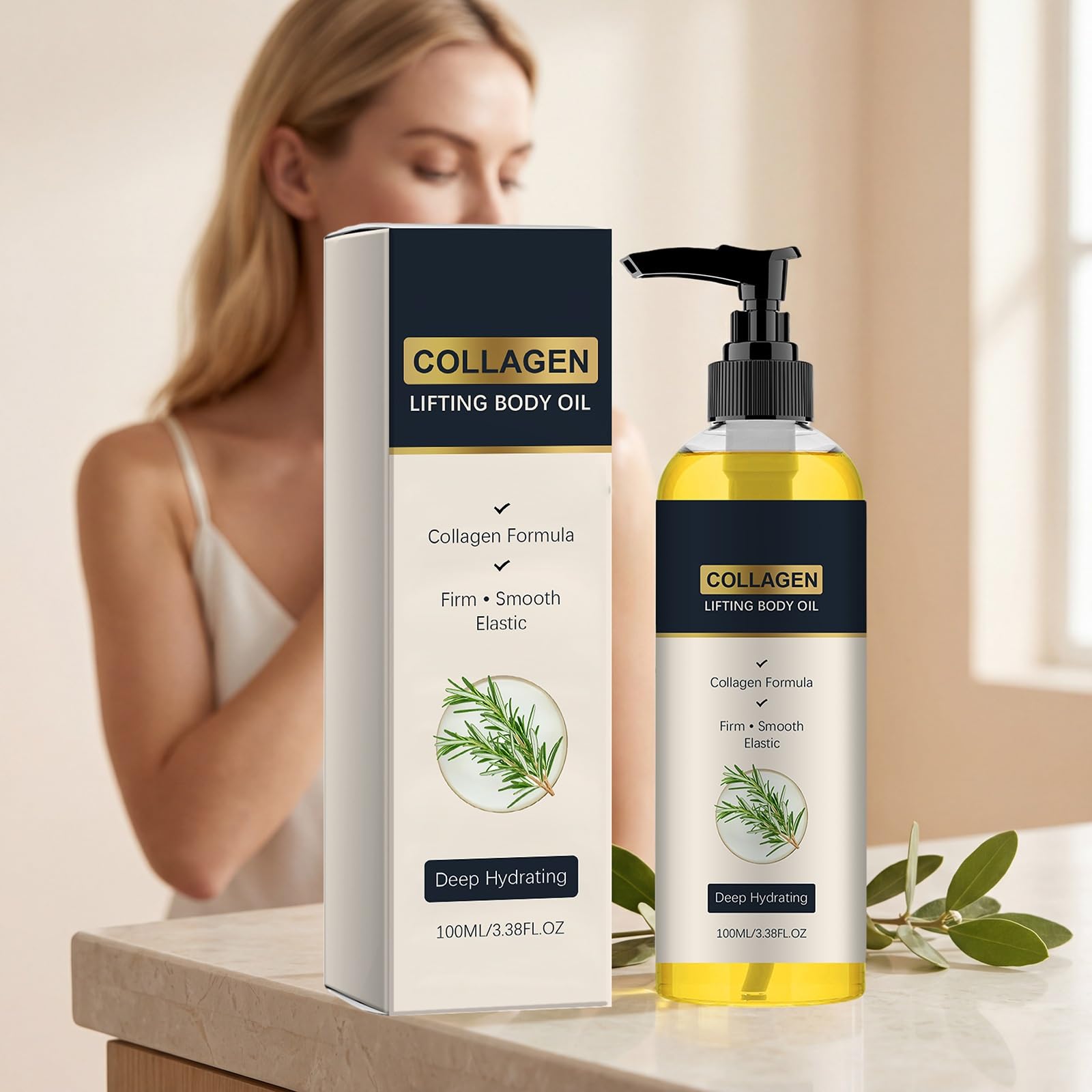 Olio per il corpo al collagene per rassodare la pelle flaccida, olio idratante dopo la doccia, oli idratanti al collagene per pelli secche e mature, oli rassodanti leggeri, non grassi, ad assorbimento