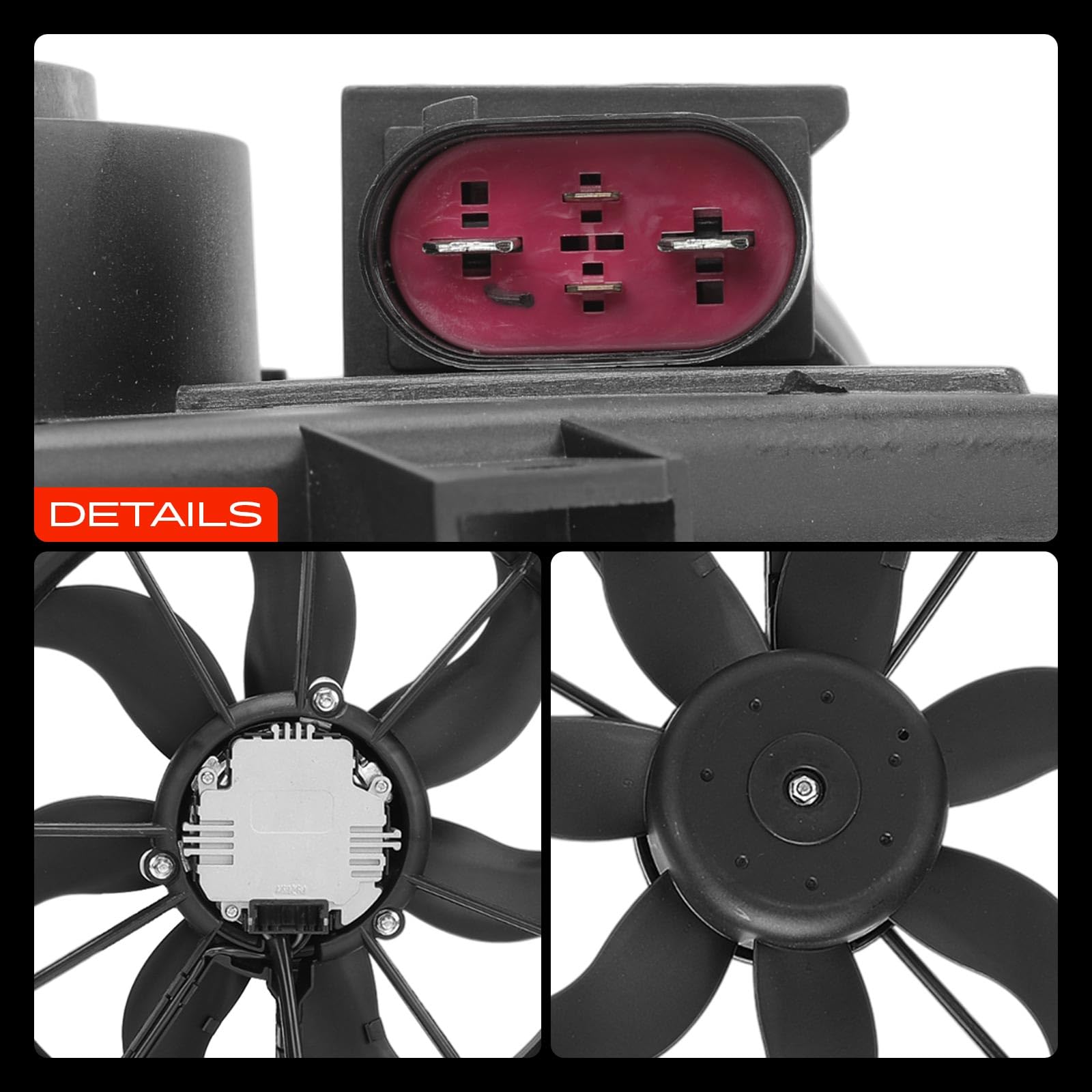 Frankberg Ventola di raffreddamento Ventola Radiatore ad acqua Compatibile con Golf V 1K1 1.4L Golf VI 5K1 1.2L Golf Plus 521 5M1 1.2L T.o.u.r.a.n 1T3 2.0L Golf Plus 521 5M1 1.6L Replace# 1K0