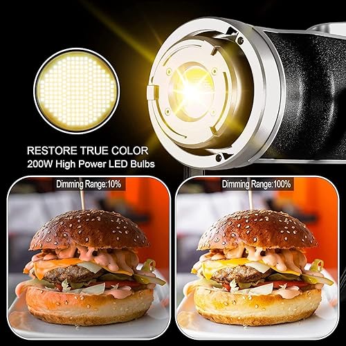 Miniatura 2 de GVM - Luz de video LED bicolor iluminación continua de 200 W con caja de luz de linterna control DMXBluetooth kit de iluminación de video de