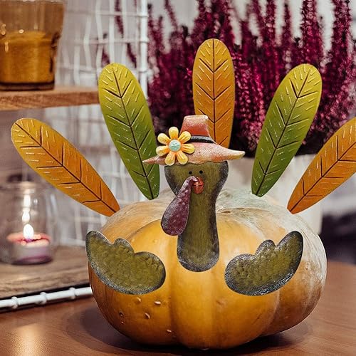 Miniatura 6 de FORUP Kit de fabricación de pavos de calabaza de Acción de Gracias, kit de decoración de pavo para otoño, cosecha de otoño, decoración de temporada