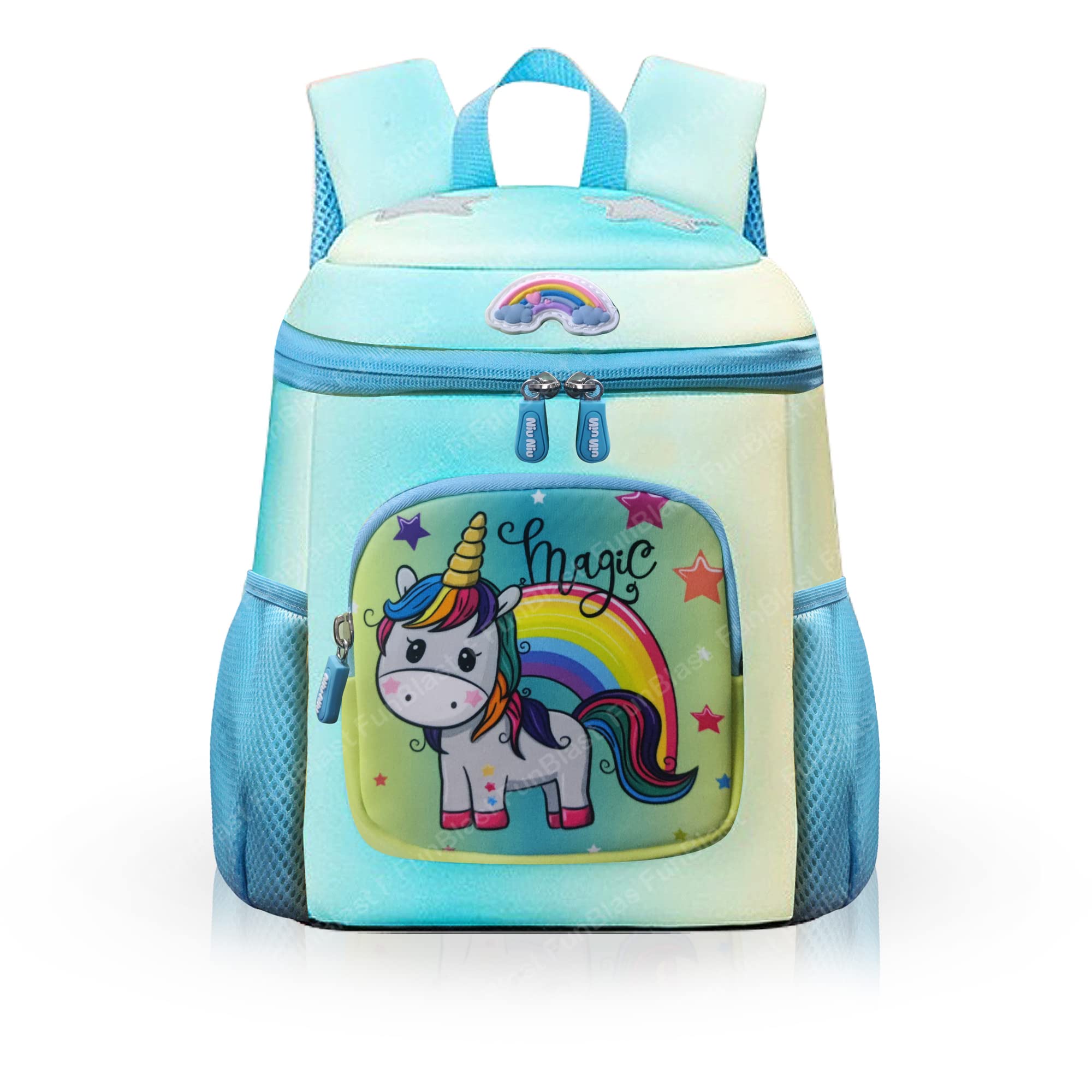 FunBlast Cute Unicorn Shoulder Bags for Kids – Cartoon Bags for Small Kids, Bags for Pre-Schoolers, Small Bags for School, Picnic, Travelling Bag for 2 to 7 Years Old Kids (33 X 26 X 15 CM) (Green)-picture-36