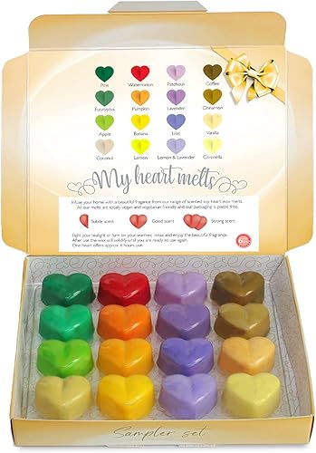 Fresh Linen Wax Melts  16 x 0.176 onzas de cera perfumada de lino fresco en forma de corazón se derrite en una elegante caja de regalo de
