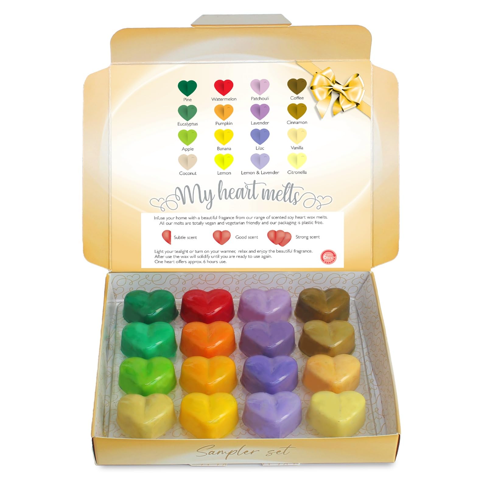 Spotless Leopard Multi Color Various Wax Melts Gift Set - 16 Different 6G Wax Melt Scents To Try, Includes - Pine, Coffee, Eucalyptus, Pumpkin, Lavender, Lilac, Apple, Lilac, Vanilla, Coconut, Lemon And More
