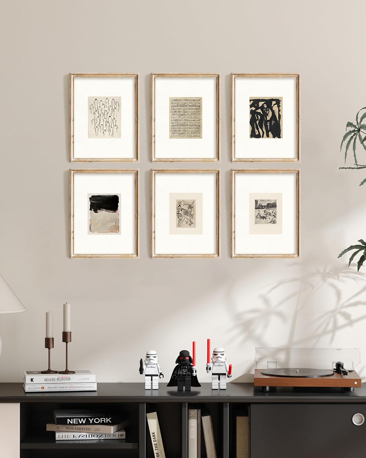 SQGGZH Vintage Beige & Black Gallery Wall Art Set, Retro Gallery Wall Set of 6, Antique Home Decor, Farmhouse European, French Country Wall Decor, Vintage Posters For Room Aesthetic, Rustic Botanical Prints Landscape Oil Painting for Gallery, Office, Home, Bedroom, Living Room - Unframed