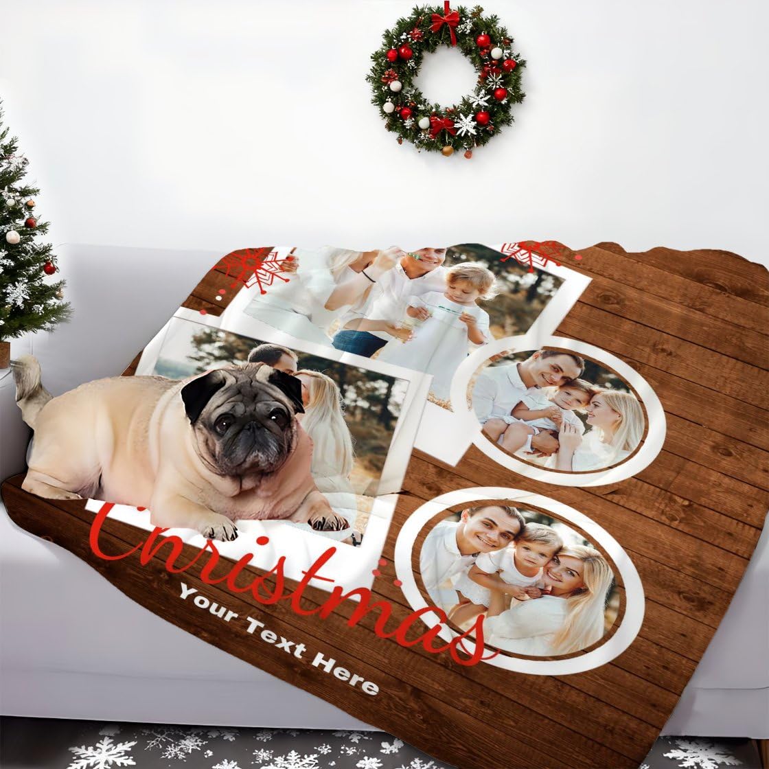 Manta personalizada con 5 fotos para pareja, pareja o cónyuge, regalos personalizados para hermana y hermano, manta de Halloween personalizada regalo para niños y adultos