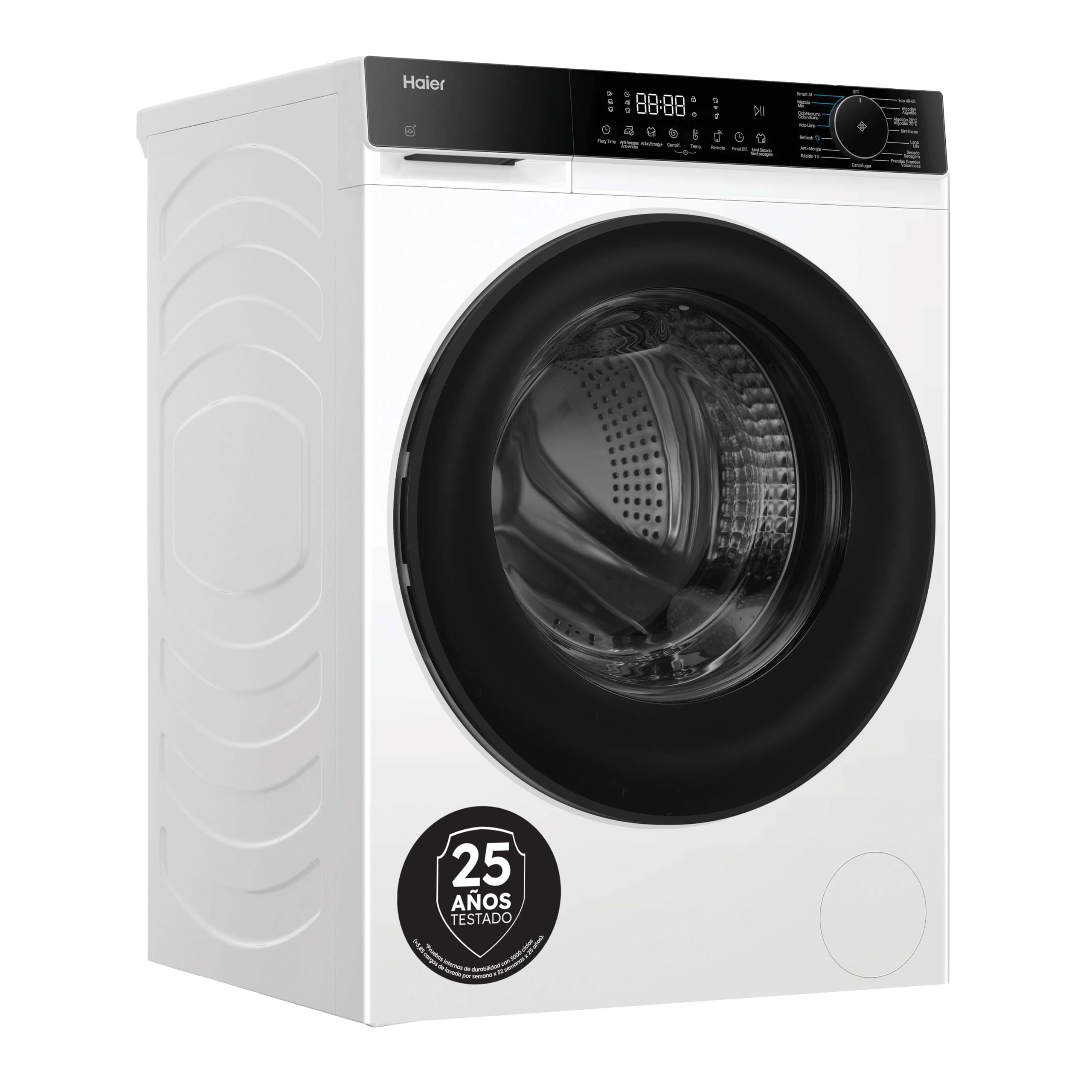 Haier X 7 HWD80BP14357TUIB Lavadora Secadora, Capacidad 8KG + 5KG, Motor Inverter, Wifi, Tecnología Antibacterias, Refresh, Inicio diferido, Detector Kg, 60cm ancho, 1400 RPM, 16 programas, Blanco — view 2