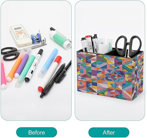 Miniatura 3 de Pen Holder for Desk, Retro Pattern Print Pen Cup Marker Holder Makeup Brush Holders,Desk Accessories&Workspace Organizers for Home,Office