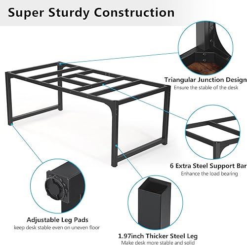 Miniatura 43 de Tribesigns - Escritorio para computadora, escritorio de oficina grande de 63 pulgadas, mesa de estudio, estación de trabajo para oficina en casa,